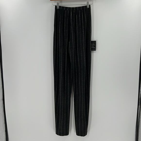 Norma Kamali Tapered Pleated Trouser - Woven Pinstripe - XXS - New with tags - Picture 8 of 8
